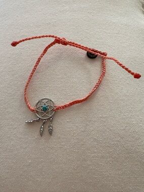 Pura Vida Coral Dreamcatcher Charm Bracelet with Turquoise Accent